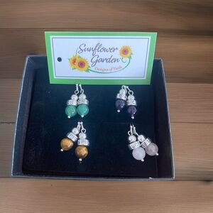 Sunflower Garden Womens Earrings Designs of Faith Inspiring Messages 4 Pairs New